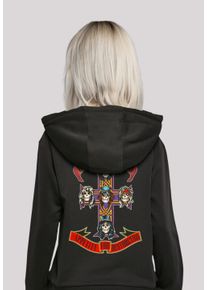 F4NT4STIC Damen Kapuzenpullover "Guns 'n' Roses Rock Musik Band", schwarz, casual, Gr. L, Obermaterial: 65% Baumwolle, 35% Polyester, Pullover,
