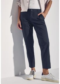 Street One Damen Chinohose, blau, casual, Gr. 42, unifarben, Web, Twill, Obermaterial: 97% Baumwolle, 3% Elasthan, Hosen
