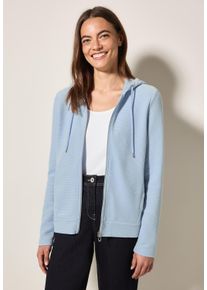 Cecil Damen Cardigan, blau, casual, Gr. XS, unifarben, Web, 73% Baumwolle, 19% Polyester, 7% Viskose, 1% Elasthan, Strickjacken, im soften