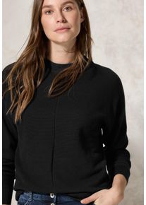 Cecil Damen Rollkragenpullover, schwarz, casual, Gr. S, Strukturmuster, Strick, Obermaterial: 100% Baumwolle, Pullover, mit Rollkragen