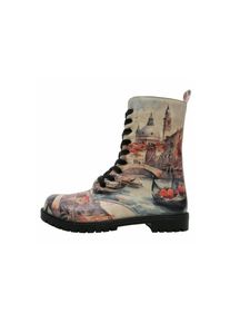 DOGO Damen Schnürboots "Zipsy Venice Damen Stiefel / Female", Gr. 40, blau, Lederimitat, Schuhe, Vegan