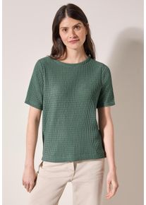 Cecil Damen T-Shirtmatcha grün, casual, Gr. XS, gestreift, Stoff, 60% Polyester, 36% Viskose, 4% Elasthan, Shirts, aus softem Materialmix