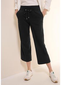 Cecil Damen Stoffhose "Style Neele", schwarz, casual, Gr. XS, unifarben, Web, Obermaterial: 66% Baumwolle, 30% Polyester, 4% Elasthan, Hosen, mit