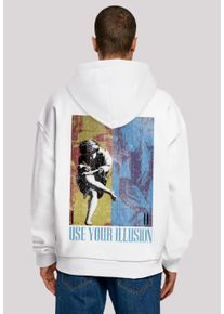F4NT4STIC Herren Kapuzenpullover "Guns 'n' Roses Music Double Illusion", weiß, casual, Gr. S, Obermaterial: 100% Baumwolle, Pullover, Musik, Band,