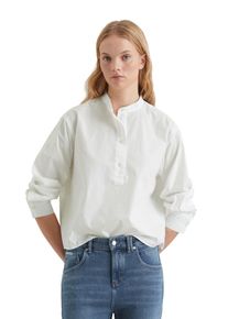 Marc O'Polo Damen Langarmbluse "aus weicher Bio-Baumwolle", weiß, Gr. XXL, MARC O'POLO DENIM, unifarben, Obermaterial: 100% Baumwolle, Blusen