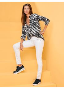 Heine Damen Schlupfbluse, schwarz-weiß, Gr. 48, bedruckt, gemustert, 100% Viskose, Blusen