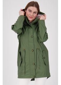 DEPROC Active Damen Regenjacke "Friesennerz ankerglutliebe WOMEN", grün, casual, Gr. 38, Obermaterial: 100% Polyurethan; Futter: 100% Polyester,