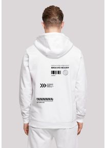 F4NT4STIC Herren Kapuzenpullover "Brave Heart HOODIE", weiß, casual, Gr. L, Obermaterial: 50% Baumwolle, 50% Polyester, Pullover, Print