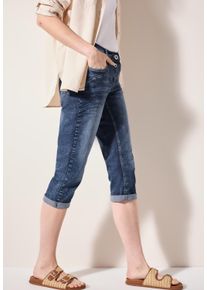 Cecil Damen 3/4-Jeans "Style Scarlett", blau, casual, Gr. 32, unifarben, Denim/Jeans, Obermaterial: 78% Baumwolle, 20% Polyester, 2% Elasthan, Jeans,