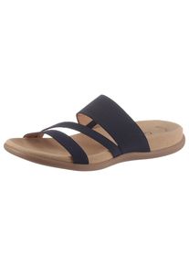 Gabor Damen Pantolette, Gr. 42, blau, Textil, unifarben, klassisch, Schuhe, Keilabsatz, Sommerschuh, Schlappen mit atmungsaktivem Lederfutter