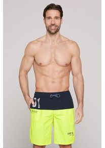 CAMP DAVID Herren Badeshorts, grün, Gr. XL, bedruckt, Polyamid, Badehosen, mit Einschubtaschen & einer Gesäßtasche