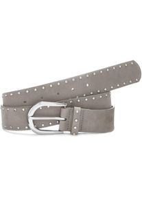 Lascana Damen Hüftgürtel "Nietengürtel", grau, Gr. 85, unifarben, kontrastfarbene Details, Lederimitat, Gürtel, mit kleinen Nieten, Gürtel,