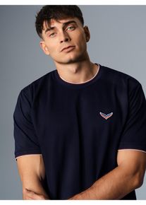 TRIGEMA Herren T-Shirt "TRIGEMA T-Shirt in Piqué-Qualität", blau, Basic, Gr. XL, 100% Baumwolle, Shirts