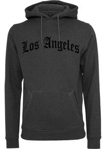 MisterTee Herren Sweatshirt "MisterTee Herren Los Angeles Wording Hoody", grau, Gr. XS, unifarben, 65% Baumwolle, 35% Polyester, Sweatshirts