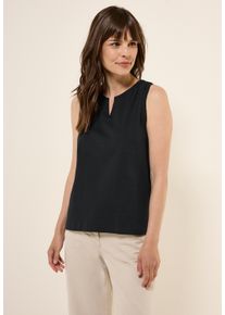 Cecil Damen T-Shirt, schwarz, casual, Gr. XXL, unifarben, Web, 100% Baumwolle , Shirts, mit geschlitztem Rundhalsausschnitt