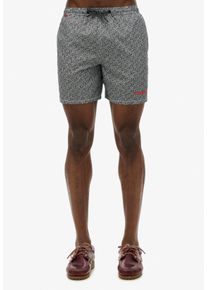 Superdry Herren Badeshorts "AOP 17 SWIM SHORT"Superdry schwarz, weiß, modisch, Gr. L, bedruckt, Web, Polyester, Badehosen