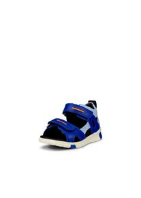 Ecco Kinder Lauflernschuh "MINI STRIDE SANDAL", Gr. 20, blau, Leder, kontrastfarbene Details, casual, Schuhe, Sandale, Sommerschuh, Urlaubschuh mit