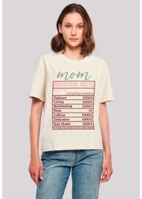 F4NT4STIC Damen T-Shirt "Muttertag Mama Nährwerte Lustig", weiß, casual, Gr. XS, Obermaterial: 100% Baumwolle, Shirts, Premium Qualität