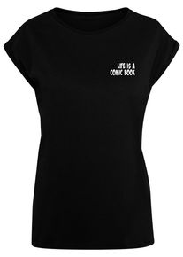 Merchcode Herren T-Shirt "Merchcode Damen Ladies Book Comic Extended Shoulder Tee", schwarz, casual, Gr. XXL, bedruckt, 100% Baumwolle, Shirts