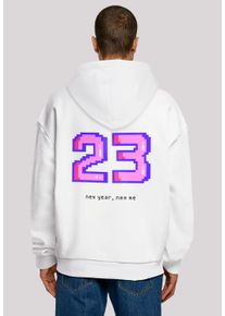 F4NT4STIC Herren Kapuzenpullover "SIlvester Party Happy People Only", weiß, casual, Gr. S, Obermaterial: 100% Baumwolle, Pullover, Print
