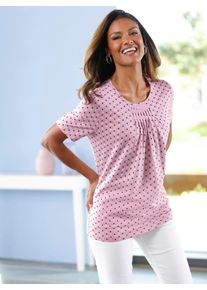 Classic Basics Damen Kurzarmshirt "Shirt", rosa, Gr. 50, gemustert, mehrfarbig, 100% Baumwolle, Shirts
