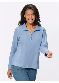 Casual Looks Damen Fleeceshirt "Fleece-Shirt", blau, Gr. 36, unifarben, meliert, 100% Polyester, Shirts