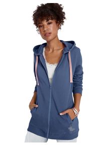 Casual Looks Damen Shirtjacke "Sweatjacke", blau, Gr. 36, unifarben, 50% Baumwolle, 50% Polyester, Shirts