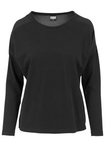 Urban Classics Damen Sweatshirt "Urban Classics Damen Ladies Oversize Chiffon Crew", schwarz, Gr. S, unifarben, 67% Polyester, 33% Baumwolle,