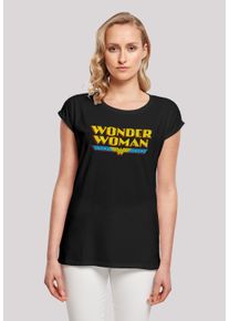 F4NT4STIC Damen T-Shirt "DC Comics Superhelden Wonder Woman Crackle Logo", schwarz, casual, Gr. XS, Obermaterial: 100% Baumwolle, Shirts, Print