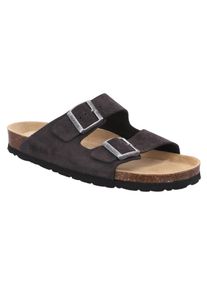 Rohde Herren Pantolette "GRADO", Gr. 42, grau, Veloursleder, klassisch, Schuhe, Sommerschuh, Hausschuh, Schlappen, Strandschuh mit Softfußbett
