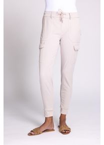 Zhrill Damen Cargohose "DAISEY", beige, casual, Gr. S, Web, Obermaterial: 67% Baumwolle, 30% Lyocell (TENCEL), 3% Elasthan, Hosen, mit Strass-Steinen