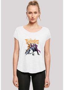 F4NT4STIC Damen T-Shirt "Long Cut T-Shirt 'DC Comics Batman Troublemakers'", weiß, casual, Gr. L, Obermaterial: 100% Baumwolle, Shirts, Damen,Premium