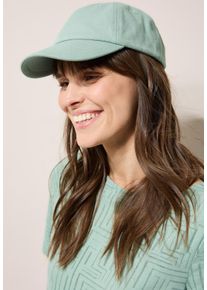 Cecil Damen Strickmützematcha grün, casual, unifarben, Rippstrick, Baumwolle, Mützen, längenverstellbar