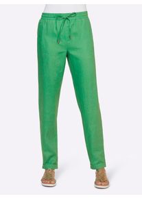 Heine Damen Leinenhose, grün, Gr. 48, unifarben, 100% Leinen, Hosen