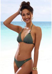 Lascana Damen Bikini-Hose "Italy", grün, Gr. 34, unifarben, Microfaser, Polyamid, Microfaser, Badehosen, String