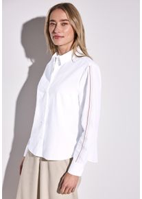 Street One Damen Hemdbluse, weiß, casual, Gr. 38, unifarben, Web, 100% Baumwolle, Blusen, aus reiner Baumwolle