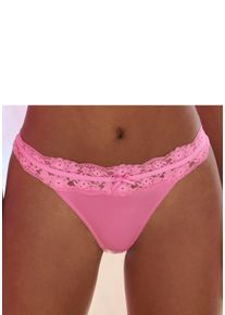 Vivance Damen String, Gr. 32, pink, Spitze, Microtouch, Obermaterial: 86% Polyamid, 14% Elasthan, Unterhosen, mit blumiger Spitze rundherum am Bund