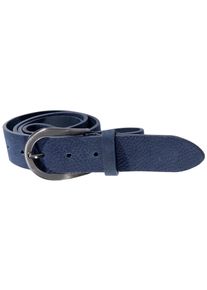 Silbergift Damen Ledergürtel, blau, modisch,casual,klassisch, Gr. 80, unifarben, Rindsleder, Gürtel, mit fein genarbter Oberfläche, geschwärzte