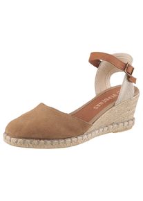 VERBENAS Damen Sandalette "MALENA SERRAJE", Gr. 41, grau, Veloursleder, Leder, Textil, casual, Schuhe, Sommerschuh, Riemchensandale, Urlaubschuh mit