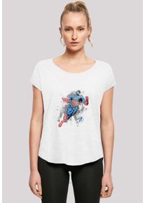 F4NT4STIC Damen T-Shirt "Marvel Avengers Captain America Splash", weiß, casual, Gr. L, Obermaterial: 100% Baumwolle, Shirts, Damen,Premium