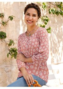 Classic Basics Damen 3/4-Arm-Shirt "3/4-Arm-Shirt", rot, Gr. 40, geblümt, gemustert, bedruckt, mehrfarbig, 100% Baumwolle, Shirts