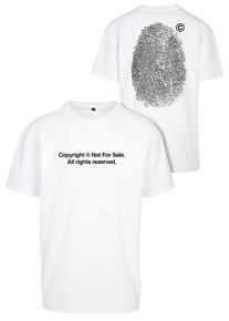 Herren T-Shirt "Upscale by Mister Tee Herren Fingerprint Oversize Tee", weiß, casual, Gr. S, UPSCALE BY MISTER TEE, bedruckt, 100% Baumwolle, Shirts