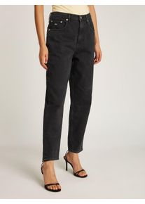 Tommy Jeans Damen Mom-Jeans "MOM JEAN UH TPR", schwarz, casual, Gr. 25, unifarben, Denim/Jeans, Obermaterial: 99% Baumwolle, 1% Elasthan, Jeans, mit