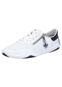 Rieker Damen Sneaker, Gr. 42, bunt, Lederimitat, kontrastfarbene Details, sportlich, Schuhe, Schnürschuh, Halbschuh, Freizeitsneaker in veganer
