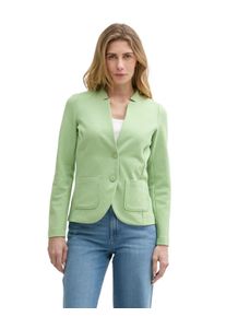 Tom Tailor Damen Sweatblazer "Ottoman", grün, casual, Gr. S, unifarben, Jersey, Obermaterial: 54% Baumwolle, 43% Polyester, 3% Elasthan, Blazer, mit