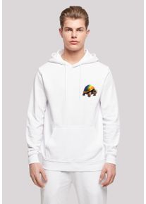 F4NT4STIC Herren Kapuzenpullover "Rainbow Turtle HOODIE UNISEX", weiß, casual, Gr. XS, Obermaterial: 50% Baumwolle, 50% Polyester, Pullover, Print