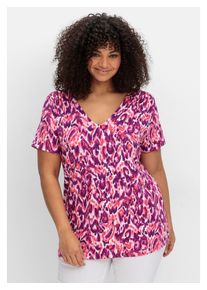 Damen T-Shirt "Große Größen", pink, feminin, Gr. 44, sheego by Joe Browns, bedruckt, Obermaterial: 95% Viskose (LENZING ECOVERO), 5% Elasthan,