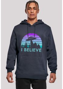 F4NT4STIC Herren Kapuzenpullover "I BELIEVE UFO Alien Raumschiff Retro", blau, casual, Gr. XXL, Obermaterial: 65% Baumwolle, 35% Polyester, Pullover,