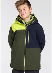 Killtec Kinder Winterjacke "KSW 443 BYS SKI JCKT", grün, sportlich, Gr. 140, unifarben mit Farbeinsätzen, Softshell, Obermaterial: 100% Polyester.