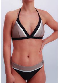 JOOP! JOOP Damen Triangel-Bikini-Top "Colourblock", schwarz, feminin, Gr. 34, unifarben, Microfaser, Obermaterial: 82% Polyamid, 18% Elasthan,